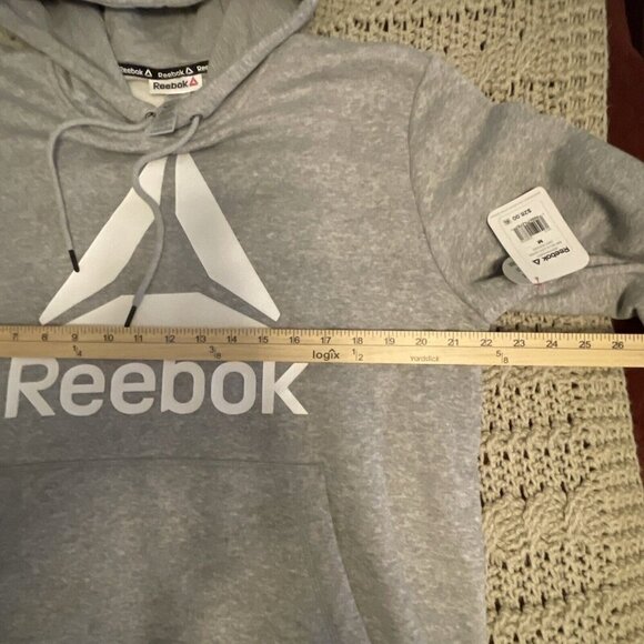Reebok Men's Classic Delta Logo Hoodie Size M Relaxed Fit Grey Heather ,W Tags - Picture 10 of 13